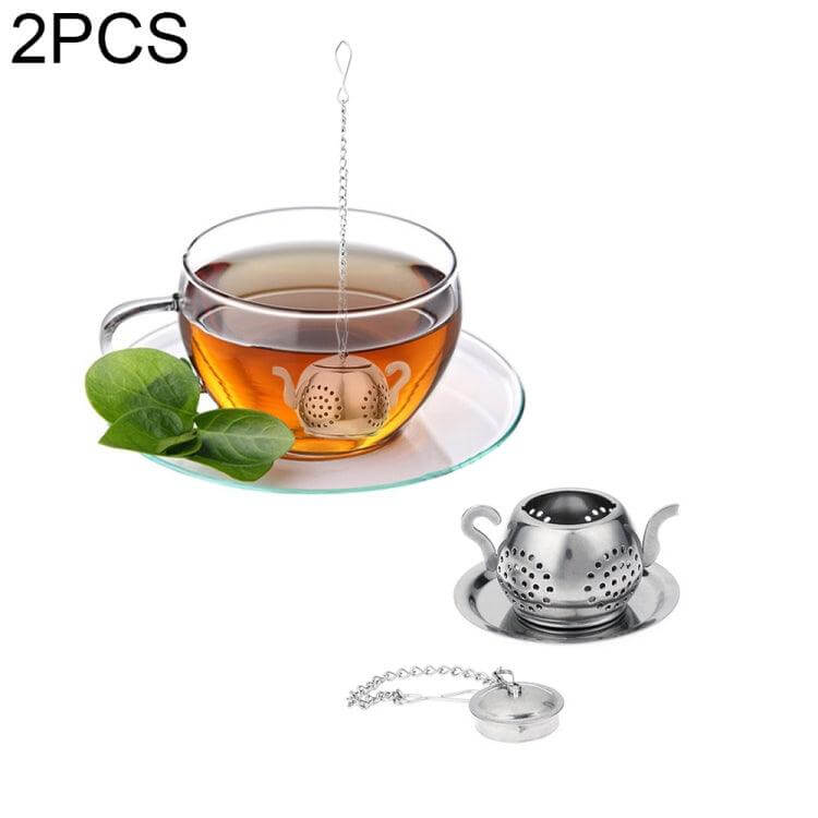 Teapot-Shaped Stainless Steel Tea Infuser - Set of 2 Pot Strainers for Perfect Brewing