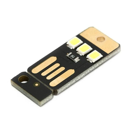 LED Keychain Light for Camping and Desk Use compact USB LED module with three SMD chips and keyring hole for tent or desk illumination