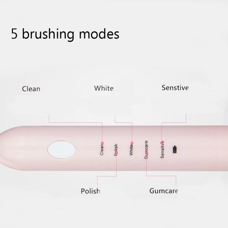 Sonic Rechargeable Electric Toothbrush for Kids and Adults - Waterproof with 5 Modes and Soft Bristles for Teeth Whitening