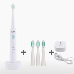 Sonic Rechargeable Electric Toothbrush for Kids and Adults - Waterproof with 5 Modes and Soft Bristles for Teeth Whitening USB Charging Stand(White)