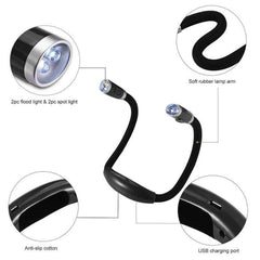 Flexible U-shaped LED Neck Reading Lamp - Handsfree Book Light Torch