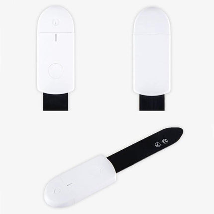 Easy-to-Use Soil Moisture Meter for Plants and Gardening Care white probe device with black sensor blade showing front and back views