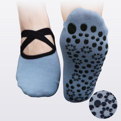 Elegant Backless Non-Slip Yoga Socks with Cross Straps for Women