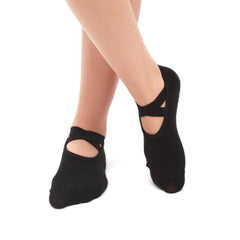 Elegant Backless Non-Slip Yoga Socks with Cross Straps for Women