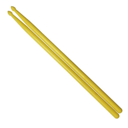 Colorful Drumsticks for Daily Music Practice at Home — yellow nylon drumsticks with granular grip for reliable home practice