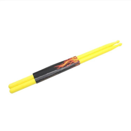 Colorful Drumsticks for Daily Music Practice at Home - yellow nylon drumsticks with granular grip and flame sleeve for reliable home practice