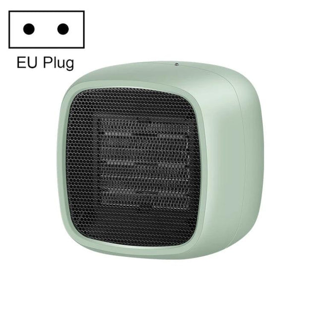 Compact Portable Electric Heater for Indoor Home Warming - mint green compact portable heater with honeycomb mesh vent and EU plug