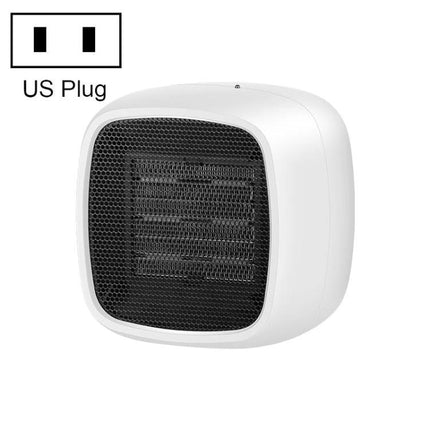 Compact Portable Electric Heater for Indoor Home Warming with honeycomb mesh outlet, compact white plug-in design