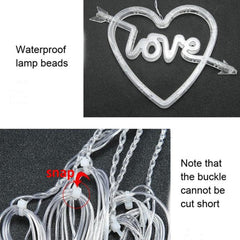 Enchanting LED Heart-Shaped String Lights Curtain for Holiday Decor, EU Plug