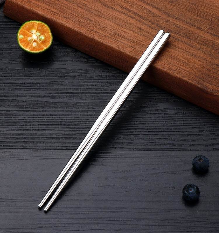 1 Pair 304 Stainless Steel Non-Slip Chopsticks 18.5cm 22.7cm