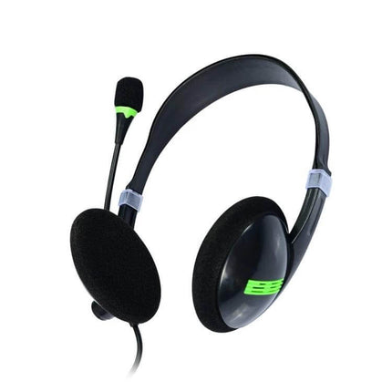 USB Headset With Microphone For Gaming And Meetings black wired headset with adjustable boom mic and single-cable plug-and-play
