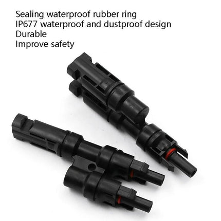 MC4 Branch Connectors for Solar Panel Branching Systems - waterproof IP67 sealed rubber ring, durable outdoor solar panel branching connectors