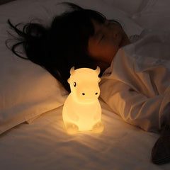 Colorful Dimming Silicone Calf Cow Night Light - LED Bedside Lamp with USB Charging