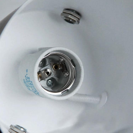 Wooden Wall Lamp for Everyday Bedroom Lighting Needs shown open lamp socket with wood and iron Art Deco bedside light detail