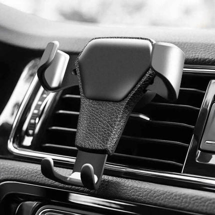 EMIUP Car Air Vent Gravity Phone Holder For Easy In Car Use – black ABS gravity vent mount holding smartphone securely