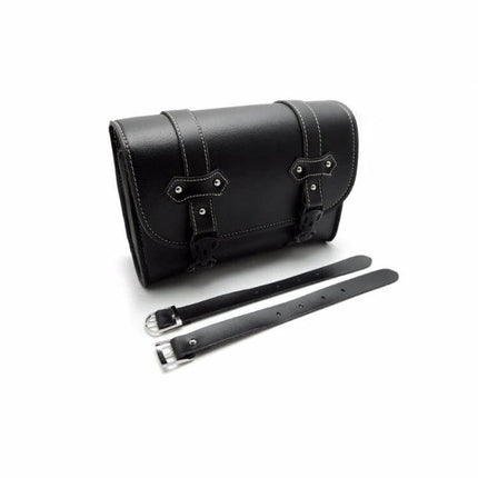 KEMiMOTO PU Leather Saddle Bags For Harley Sportster compact black PU leather saddle bag with mounting straps