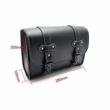 KEMiMOTO PU Leather Saddle Bags For Harley Sportster compact black PU leather saddle bag 280x200x100mm with buckles for Sportster mounting