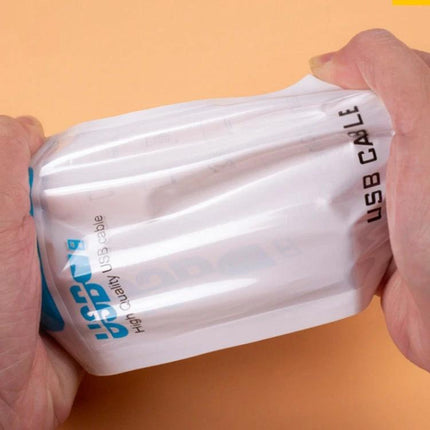Plastic Sealing Bags for Data Cables, 10.5x15cm and 8x14cm Pack of 100 - clear self-sealing bag holding USB cable, organized storage