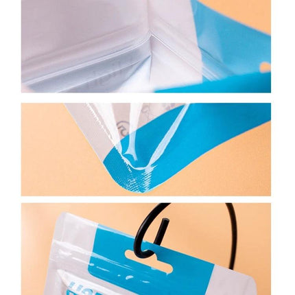 Plastic Sealing Bags for Data Cables, 10.5x15cm and 8x14cm Pack of 100 - clear self-sealing pouches shown holding cables and accessories