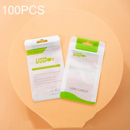 Plastic Sealing Bags for Data Cables, 10.5x15cm and 8x14cm Pack of 100 - two clear self-sealing zip bags designed for USB cables and small electronics