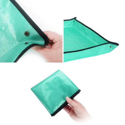 Planting Operation Mat 68x68cm For Potting And Soil Mixing - foldable waterproof PE coating mat for potting, soil mixing, and table protection