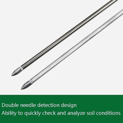 3-in-1 Soil Tester for Garden pH, Moisture, and Light Levels double-needle probes showing metal tips for precise soil detection and analysis