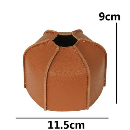 Outdoor PU Gas Tank Protective Cover For 230g And 450g Tanks - Brown PU Sleeve 11.5×9cm, Wear-Resistant Camping Gas Canister Protector