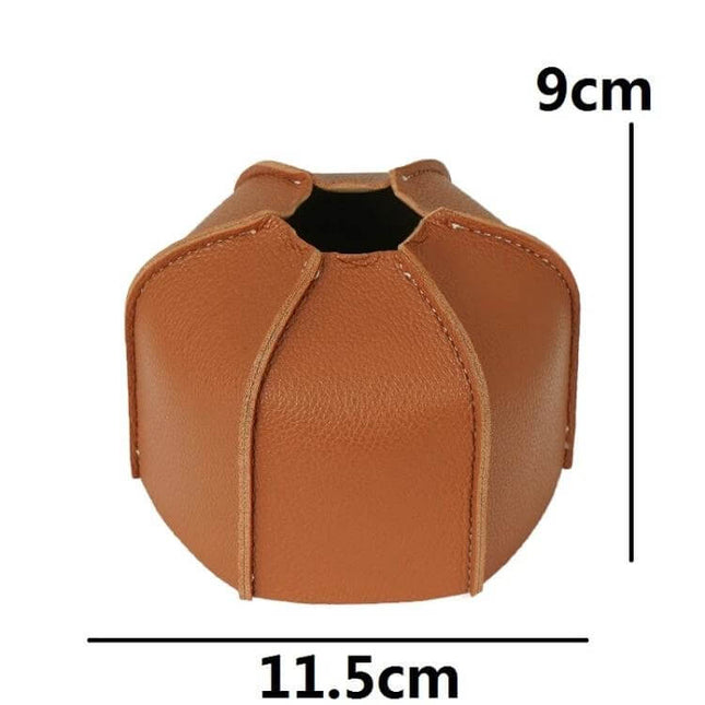 Outdoor PU Gas Tank Protective Cover For 230g And 450g Tanks - brown PU protective sleeve for 230g/450g camping gas canister, 11.5×9cm, scratch-resistant