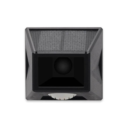 Wireless Solar Motion Sensor Alarm with Sound and Light mounted outdoor solar panel and motion detector with LED warning light