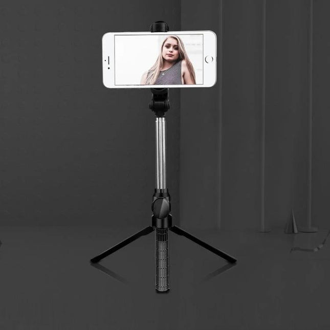 Tripod Selfie Stick for Everyday Photos and Group Shots - compact combo tripod and selfie stick holding phone for steady group photos