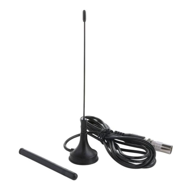 Indoor TV and Radio Antenna for Enhanced Car and Home Reception - compact VHF/UHF indoor antenna with magnetic base and cable for car or home use