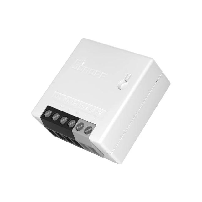 Sonoff Dual-Control WiFi Smart Switch for Home Automation Control compact white module with screw terminals and Wi‑Fi connectivity