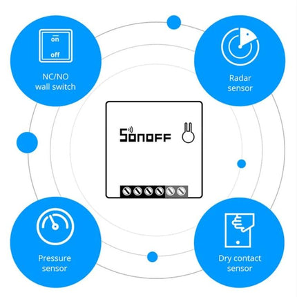 Sonoff Dual-Control WiFi Smart Switch for Home Automation Control compact Wi‑Fi relay module with sensors and app control