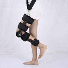 Orthèse de fixation de l'articulation du genou à longueur réglable, support de protection contre les fractures et les blessures au genou (noir)