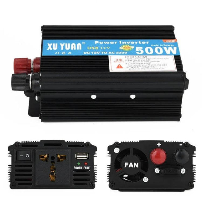 XUYAN 500W DC to AC Power Inverter for Vehicle Use compact car inverter with outlets USB fan and safeguard indicators