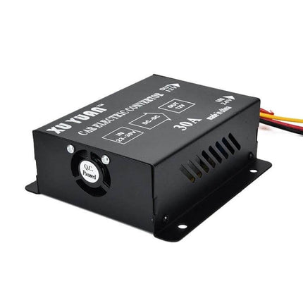 XUYUAN 24V to 12V Step-Down Converter for Automotive Devices compact aluminum alloy 30A DC-DC converter for trucks buses car fridges cameras