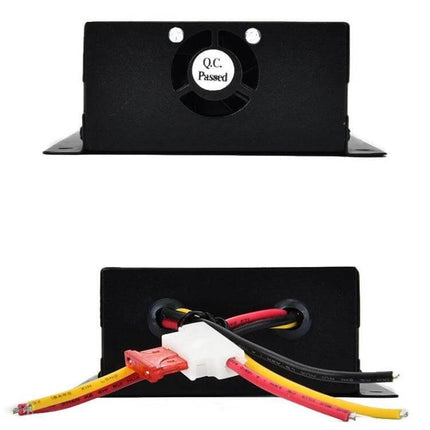 XUYUAN 24V to 12V Step-Down Converter for Automotive Devices black aluminum module with cooling fan and wiring harness