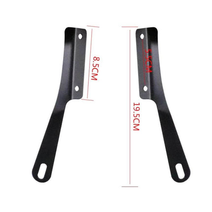5-7 Inch Retro Motorcycle Windshield Black - Universal Fit black mounting brackets for retro windshield, dimensions 19.5cm and 8.5cm, universal fit