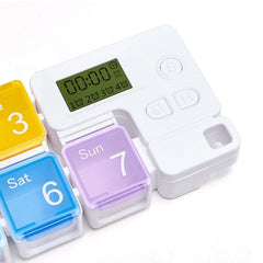 Smart Pill Organizer with 7 Cells and Timing Reminder - TF-248 Plastic Storage Box