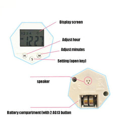 Pastillero electrónico portátil con recordatorio de tiempo y luz nocturna TF141 de 7 celdas