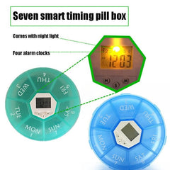 Pastillero electrónico portátil con recordatorio de tiempo y luz nocturna TF141 de 7 celdas