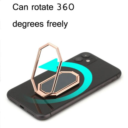 Magnetic Zinc Alloy Phone Ring Holder for Cars and Daily Use on phone showing 360° rotation and stand function