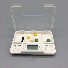 Smart Reminder 4-Cell Portable Pill Organizer with Timed Alerts and Compartments