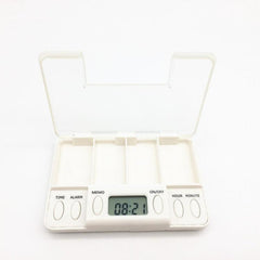 Smart Reminder 4-Cell Portable Pill Organizer with Timed Alerts and Compartments