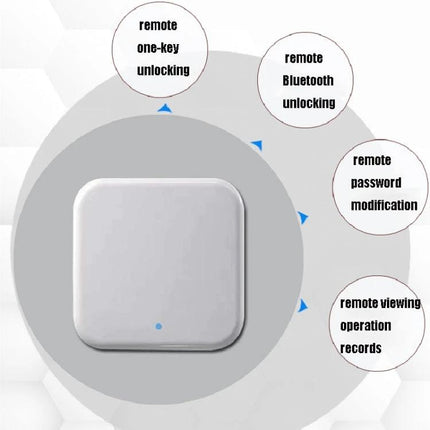 Wireless App-Controlled Smart Gateway for Home Security compact white wireless gateway for remote unlocking and app control