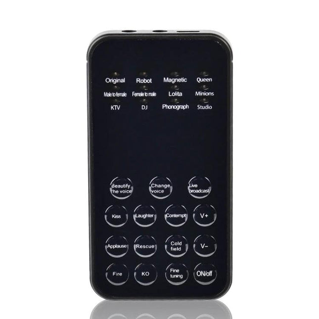 Fun Voice Changer for Daily Calls and Entertainment Use — compact plug-in voice changer device with mode buttons for calls, gaming, and pranks