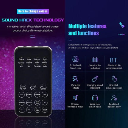 Fun Voice Changer for Daily Calls and Entertainment Use — compact Bluetooth voice changer device for phone and headset with multiple effects