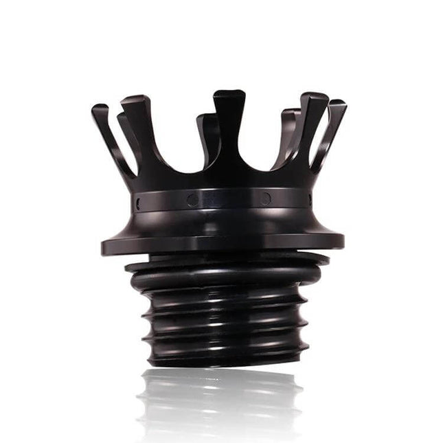 Motorcycle CNC Aluminum Crown Fuel Tank Cap Black For Harley — black CNC aluminum crown fuel tank cap for Harley, precision fit and durable