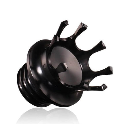 Motorcycle CNC Aluminum Crown Fuel Tank Cap Black For Harley - CNC-forged black aluminum crown gas cap, 6.7x7 cm, durable replacement