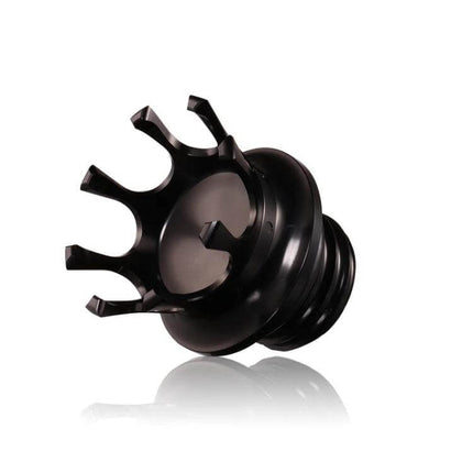 Motorcycle CNC Aluminum Crown Fuel Tank Cap Black For Harley - black CNC aluminum crown fuel tank cap for Harley, durable precise fit